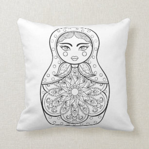 Coussin Poupée russe élégante