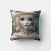 Coussin Poupée Vintage bleue, (Recto)