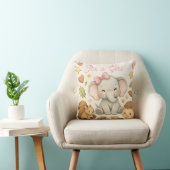 Coussin pour Baby Shower Éléphant Fille | C'est un (Chaise)