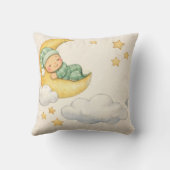 Coussin pour Baby Shower, Oh Bébé, Garçon, Lune | (Verso)