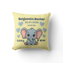 Coussin pour bébé pour la naissance - éléphant - p