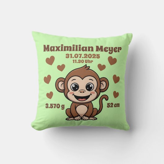 Coussin pour bébé pour la naissance — singe — pers (Recto)