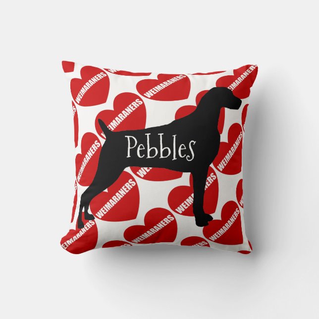 Coussin Pour l'amour du chien Weimaraner (Recto)