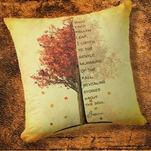 Coussin Pour Son Érable D'Automne Avec Citation Inspirante