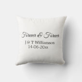 Coussin Pour toujours & à jamais ajouter nom couple date a (Verso)