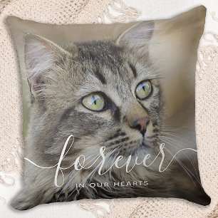 Coussin Pour toujours dans notre coeur Mémorial aux chats