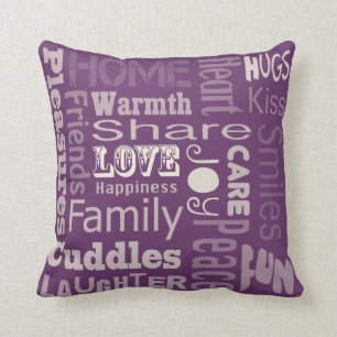 Coussin Pourpre - amour, joie et bonheur