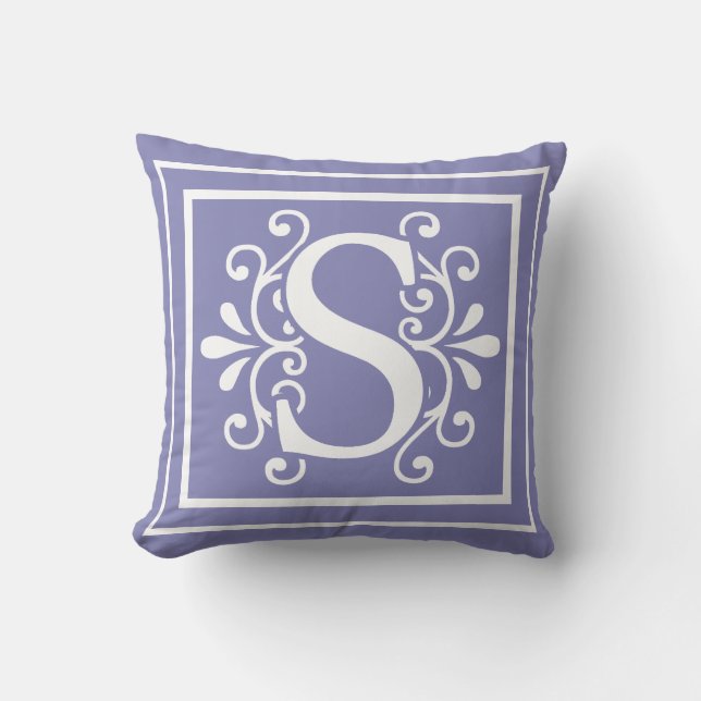 Coussin Pourpre de bigorneau de monogramme de la lettre S (Recto)