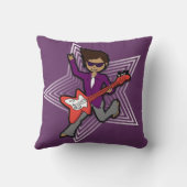 Coussin pourpre de garçon rockstar nommé de (Verso)