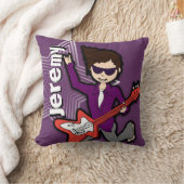 Coussin pourpre de garçon rockstar nommé de (Couverture)