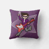 Coussin pourpre de garçon rockstar nommé de (Verso)