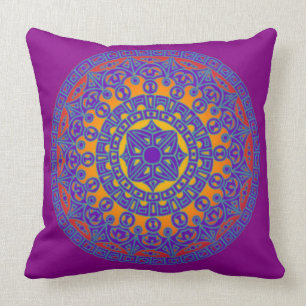 Coussin pourpre de mandala