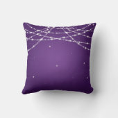 Coussin Pourpre de scintillement de ficelle de faveur (Verso)