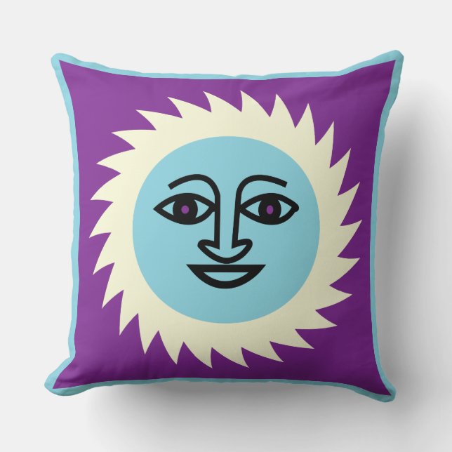 Coussin pourpre de Sun et de quatrefoil (Recto)