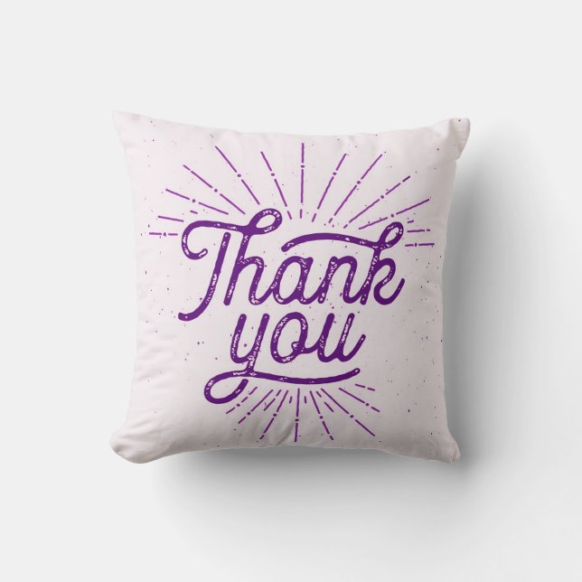 Coussin Pourpre de typographie de Merci d'éclat (Recto)