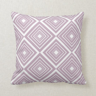 Coussin Pourpre et blanc de motif de diamant