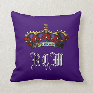 Coussin Pourpre majestueux de contact de monogramme de