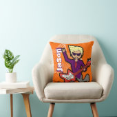 Coussin pourpre orange de garçon rockstar nommé de (Chaise)