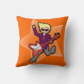 Coussin pourpre orange de garçon rockstar nommé de (Verso)
