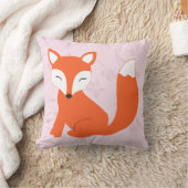 Coussin pourpre rose mignon de Fox de bébé (Couverture)