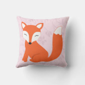 Coussin pourpre rose mignon de Fox de bébé (Verso)