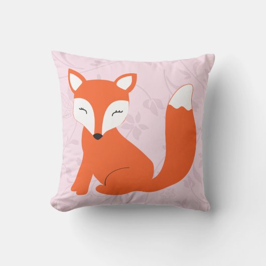 Coussin pourpre rose mignon de Fox de bébé (Recto)