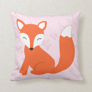 Coussin pourpre rose mignon de Fox de bébé