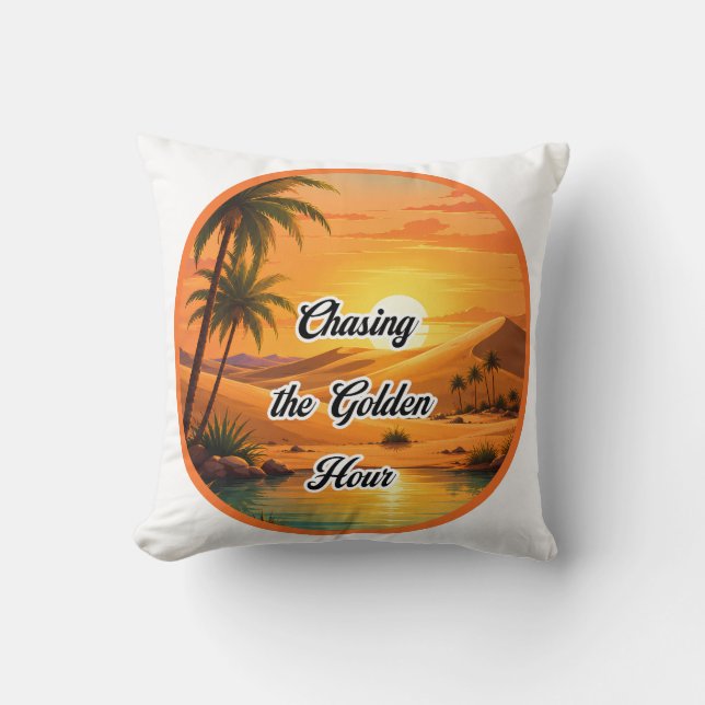 Coussin Poursuite de l'heure dorée Oasis esthétique du cou (Recto)