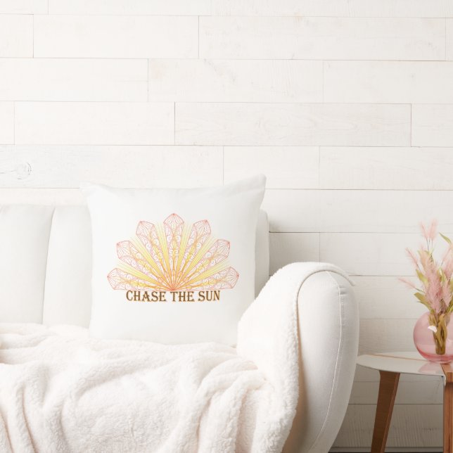 Coussin Poursuite du soleil Mandala Rayons Art (Canapé)
