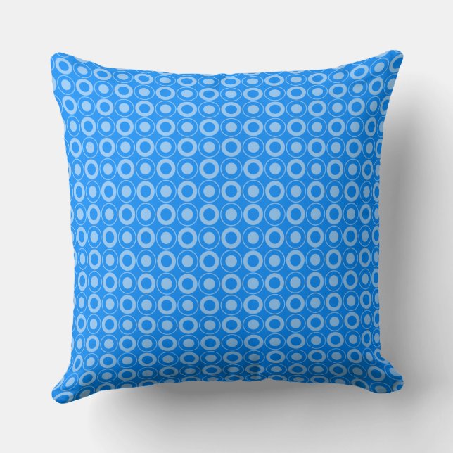 Coussin Poussettes Mazipoodles Polka Dot Donuts - Mid Blue (Verso)