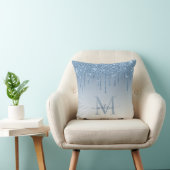 Coussin Poussière Chic Bleu Paillettes Drips Glam Monogram (Chaise)