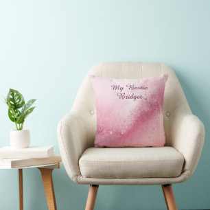 Coussin Poussière scintillante de marbre abstrait féminin 