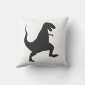 Coussin Poussin de dinosaure noir et blanc (Verso)
