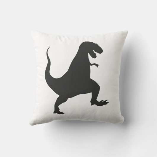 Coussin Poussin de dinosaure noir et blanc (Verso)