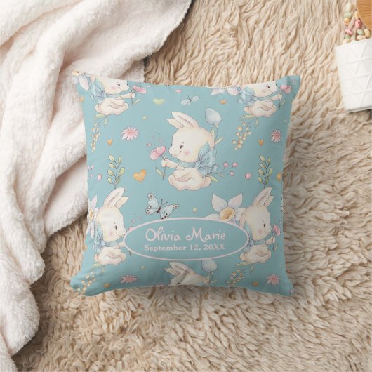 Coussin Poussin de lapin et chambre de bébé personnalisée (Couverture)