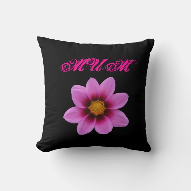Coussin Poussin floral rose maman (Recto)