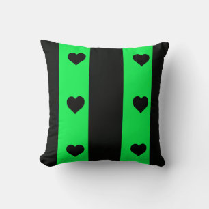 Coussin Poussin Lime Et Coeur Noir