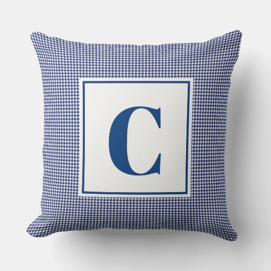 Coussin Poussin Monogramme - Pouponnière Bleu Vérifié (Recto)