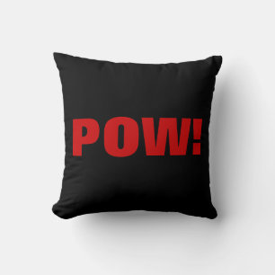 Coussin Pow rouge noir blanc ! Comic Graphic Retro Vintage