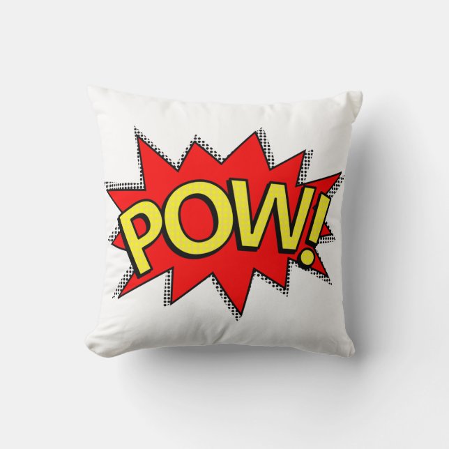 Coussin  POW ! - Superhero Comics Book Red/Yellow Bubble (Recto)