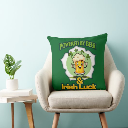 Coussin Powered by Beer St Patrick’s Day Shirt – almofada (Chaise)