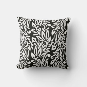 Coussin Ppa textile vintage noir et blanc