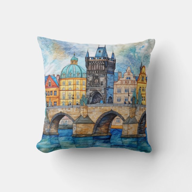 Coussin Prague au Pastel (Recto)