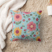 Coussin Prairie capricieuse rose et or (Couverture)