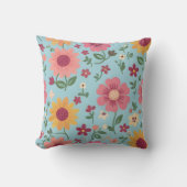 Coussin Prairie capricieuse rose et or (Recto)