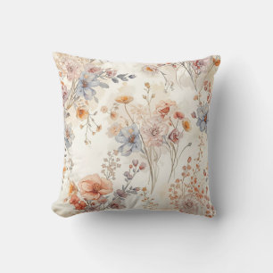 Coussin Prairie de Fleurs Sauvages Délicates Fleur Florale