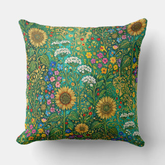 Coussin Prairie de tournesols de Klimt