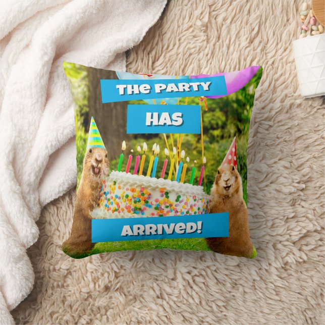 Coussin Prairie Dog Birthday Party (Couverture)