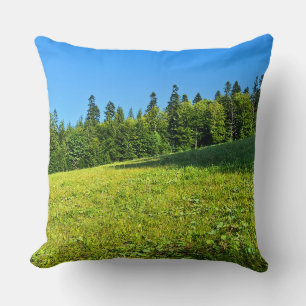 Coussin Prairie verte des Carpates – Impression de montagn