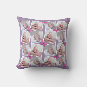 Coussin Précédent 16 Images Collage Papillon rose Violet